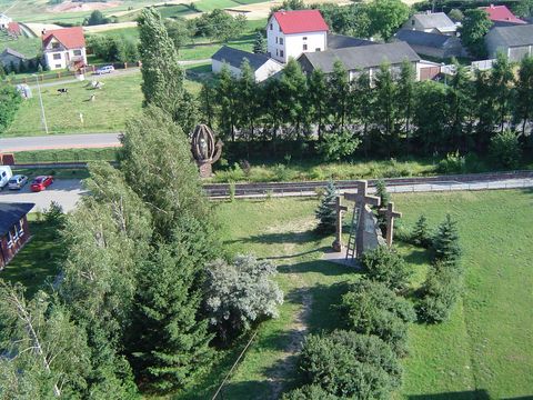 Kałków-Godów - Sanktuarium Maryjne - widok z Golgoty s110 - PTTK Strzelin