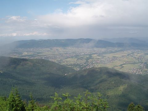 Ob�z w�drowny - panorama ze Skrzycznego