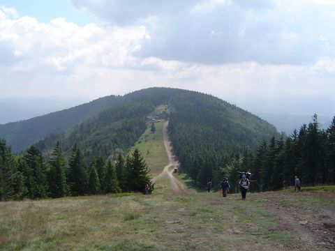 Ob�z w�drowny - podej�cie na Klimczok