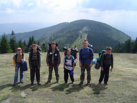 Ob�z w�drowny - na Klimczoku