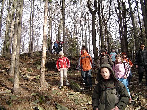 Rajd w G�ry Opawskie - zej�cie z Zamkowej G�ry