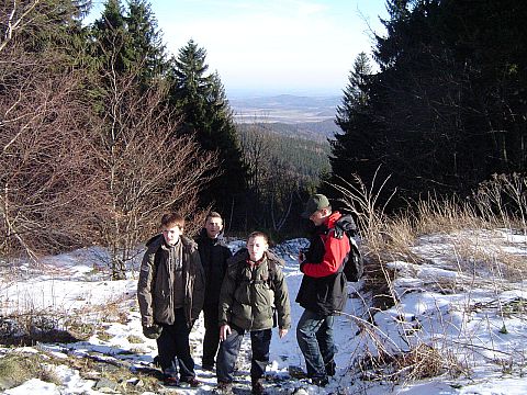 Rajd w G�ry Opawskie - podej�cie na Biskupi� Kop�