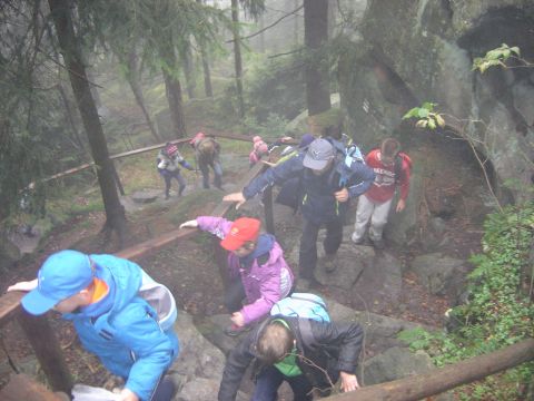 XVI Rajd 'G�ry Sto�owe' - podej�cie na B��dne Ska�y s099 - PTTK Strzelin