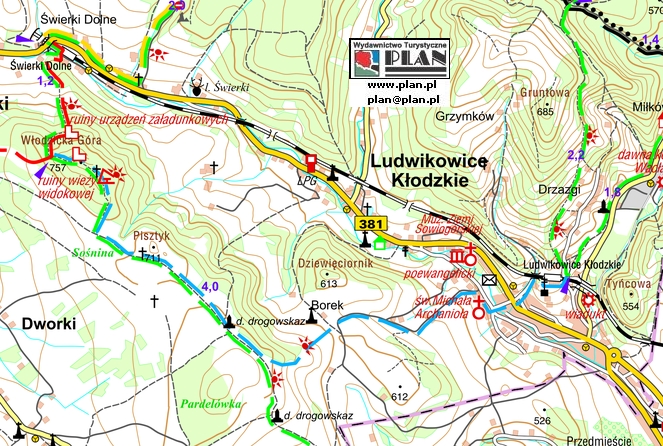 Szlak niebieski Ludwikowice Kodzkie (stacja kolejowe) - Wodzicka Góra - Rozdroe pod Wlodzicka Gór (wze szlaków) - PTTK Strzelin